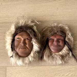 Vintage hand made pair of inuit art made in Alaska